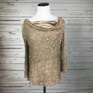 Adrianna Papell fully bead blouse size 12